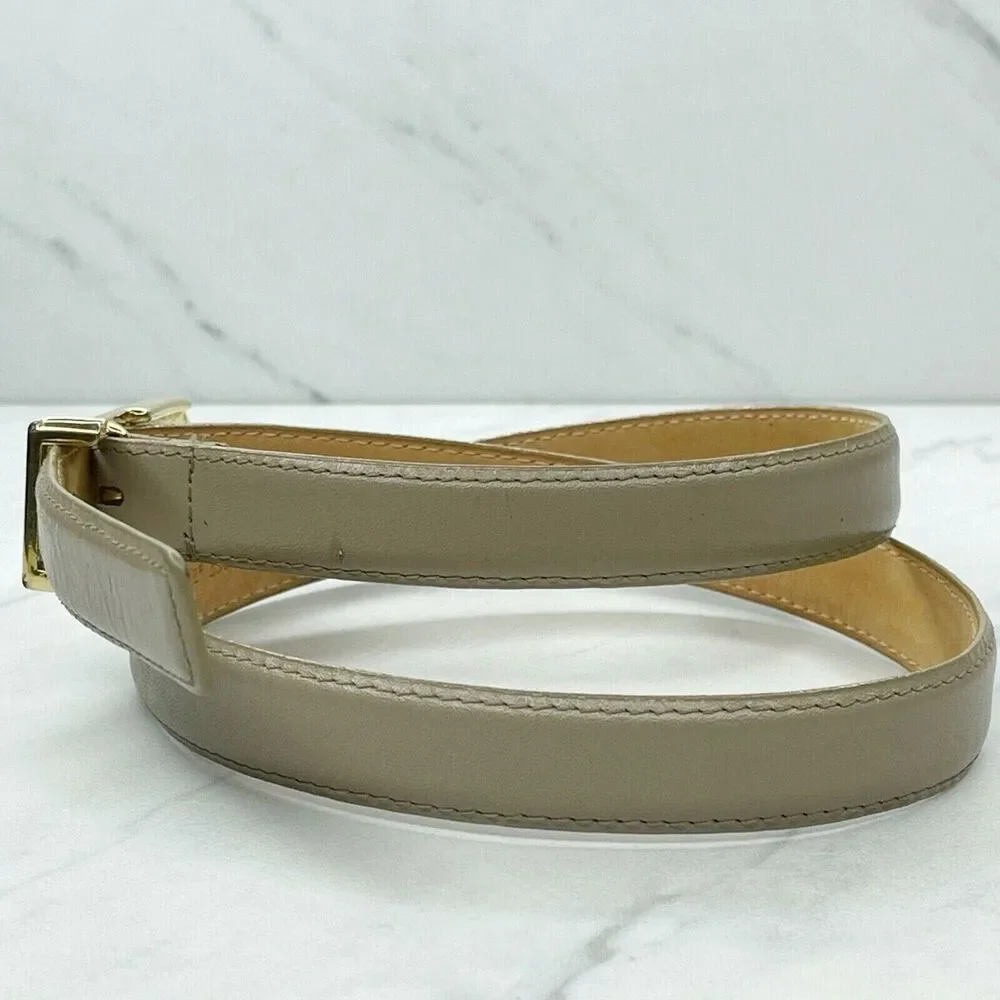 Liz Claiborne Gray Vintage Full Grain Semi Aniline Leather Belt Size Medium M
